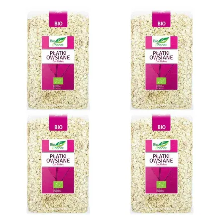 Zestaw 4 x Płatki Owsiane Bio 1 kg  - Bio Planet