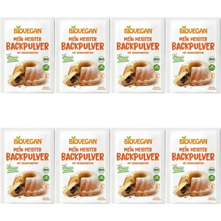 8 x Proszek do Pieczenia Bezglutenowy Bio 51 g (3 x 17 g) - Biovegan