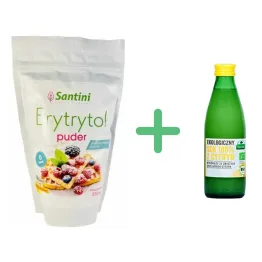 Zestaw do Przygotowania Lukru Erytrytol Puder 350 g - Santini + Sok z Cytryn z Sycylli Bio 250 ml - Ekowital