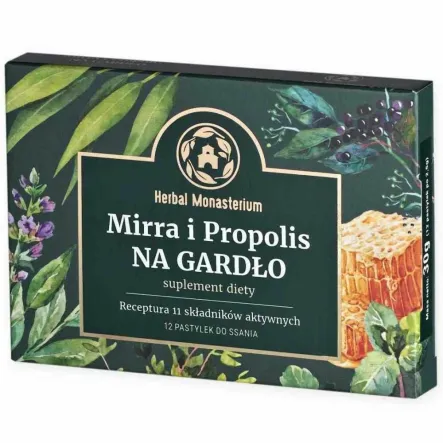 Mirra i Propolis na Gardło 12 Pastylek do Ssania - Herbal Monasterium