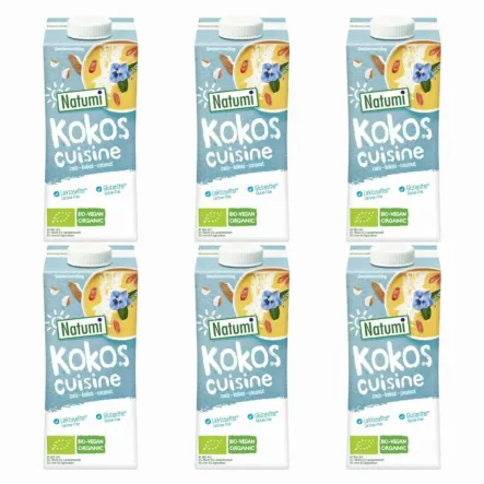 6 x Zagęszczony Produkt Kokosowy Bezglutenowy Bio 200 ml - Natumi 