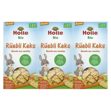 3 x Ciastka Marchewkowo - Orkiszowe Bio Demeter od 1. Roku Życia 125 g - Holle