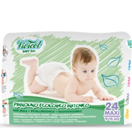 Pieluchy Jednorazowe Hipoalergiczne Eco Maxi 9-15 Kg (24 Szt.)-Vivicot