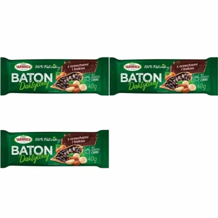 3 x Baton Daktylowy z Kakao i Orzechami 40 g - Targroch