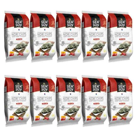 10 x Chipsy Nori Kimchi z Alg Morskich 4,5 g - Sen Soy