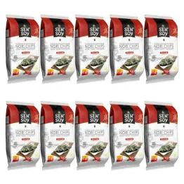 10 x Chipsy Nori Kimchi z Alg Morskich 4,5 g - Sen Soy