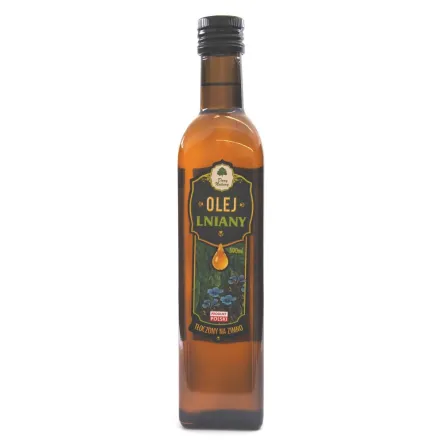 Olej lniany 500 ml - Dary Natury - Przecena Krótka Data Minimalnej Trwałości