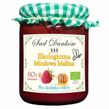 Miodowa Malina Bio 260 g - Sad Danków - Przecena Krótka Data Minimalnej Trwałości