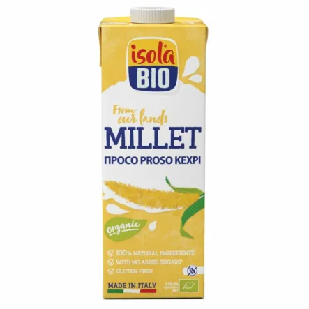 Napój Jaglany Bezglutenowy Bez Dodatku Cukru Bio 1 l - Isola - Mleko Jaglane Roślinne