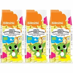 3 x Chrupki Kukurydziano-Gryczane Spirale Bezglutenowe Bio 60 g - Biominki
