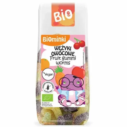 Wężyki Bez Żelatyny Bezglutenowe Bio 100 g - Biominki