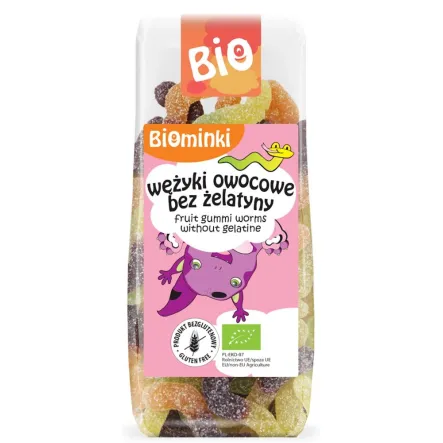 Wężyki Bez Żelatyny Bezglutenowe Bio 100 G - Biominki