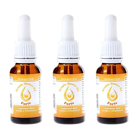 Zestaw 3 x Kropla Słońca Witamina D3 Forte 20 ml - Proved