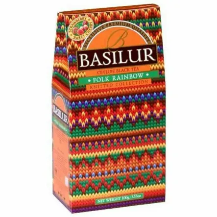 Herbata Czarna Liściasta z Dodatkami FOLK RAINBOW Stożek 100 g  - BASILUR 