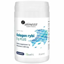 Kolagen Rybi PLUS Siarka OptiMSM, Witamina C 157,5 g (25 Porcji) - Aliness