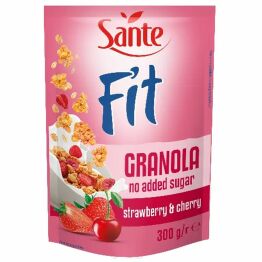 Fit Granola Truskawka & Wiśnia Bez Dodatku Cukru 300g - Sante