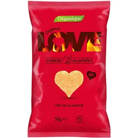 Pieczone Chrupki Kukurydziane o Smaku Sera i Jalapeno (LOVE) Bio 50 g - McLLOYD'S - Przecena Krótka Data Minimalnej Trwałości