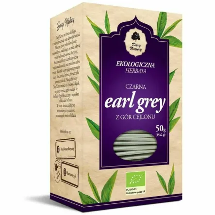 Herbata Czarna Earl Grey Bio 50 g (25x 2 g) - Dary Natury