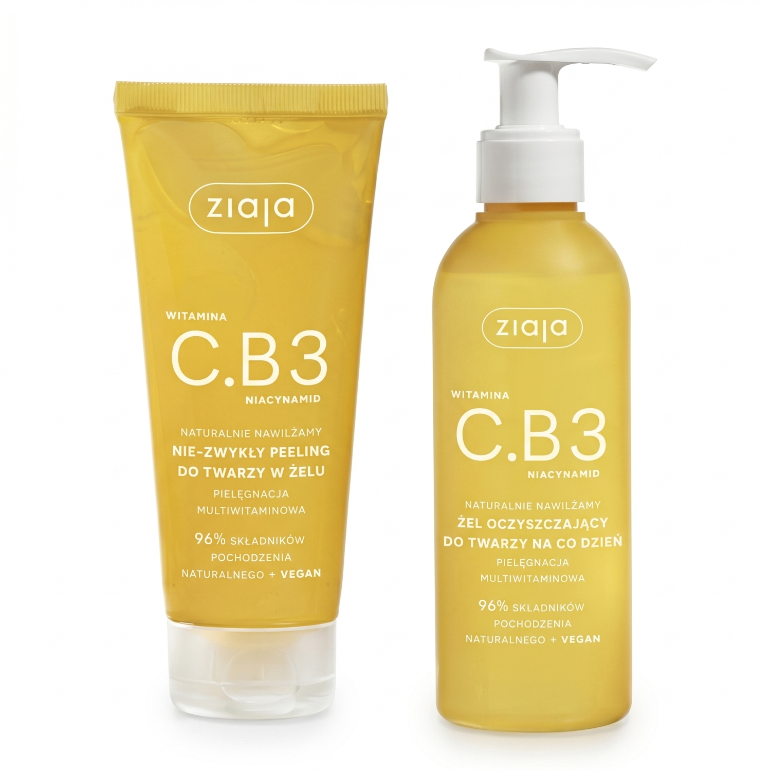 Żel Oczyszczający do Twarzy Witamina C.B3 190 ml + Peeling do Twarzy w Żelu Witamina C. B3 100 ml - Ziaja