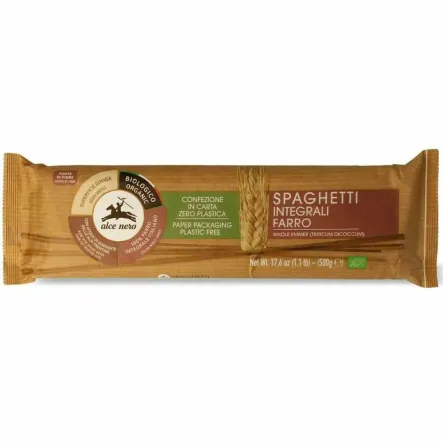 Makaron z Płaskurki Razowy Spaghetti Bio 500 g - Alce Nero
