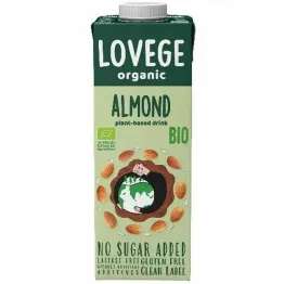 Napój Migdałowy Bez Dodatku Cukru Bezglutenowy BIO 1 l -  Lovege Organic