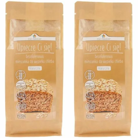 2 x Mieszanka do Wypieku Chleba Bezglutenowego Klasyczna 420 g - Pięć Przemian