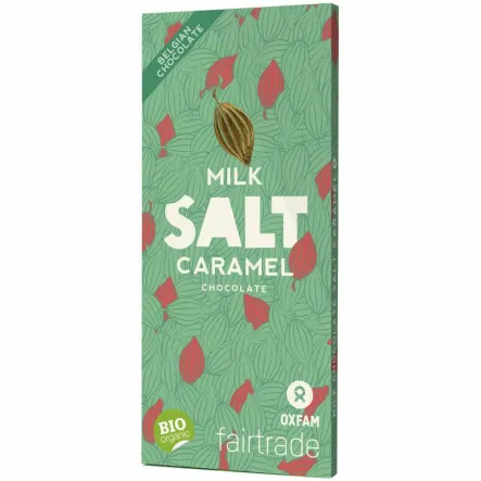 Czekolada Mleczna Słony Karmel Fair Trade Bio 100 g - Oxfam - Przecena Krótka Data Minimalnej Trwałości