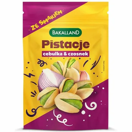 Pistacje Prażone Cebulka & Czosnek 70 g - Bakalland (data: 30.07.2025)