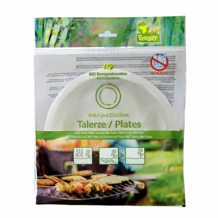 Talerze Kompostowalne 6 Sztuk - Froggy