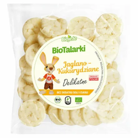 Bio Talarki Jaglano - Kukurydziane Delikatne 55 g - Biojeje - Przecena Krótka Data Minimalnej Trwałości