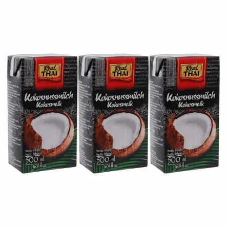 Zestaw 3 x Mleczko Kokosowe UHT 500 ml RealThai