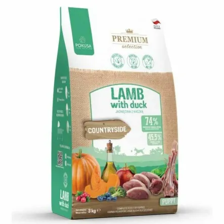 Karma Sucha dla Szczeniąt JAGNIĘCINA Z KACZKĄ 3 kg - Pokusa