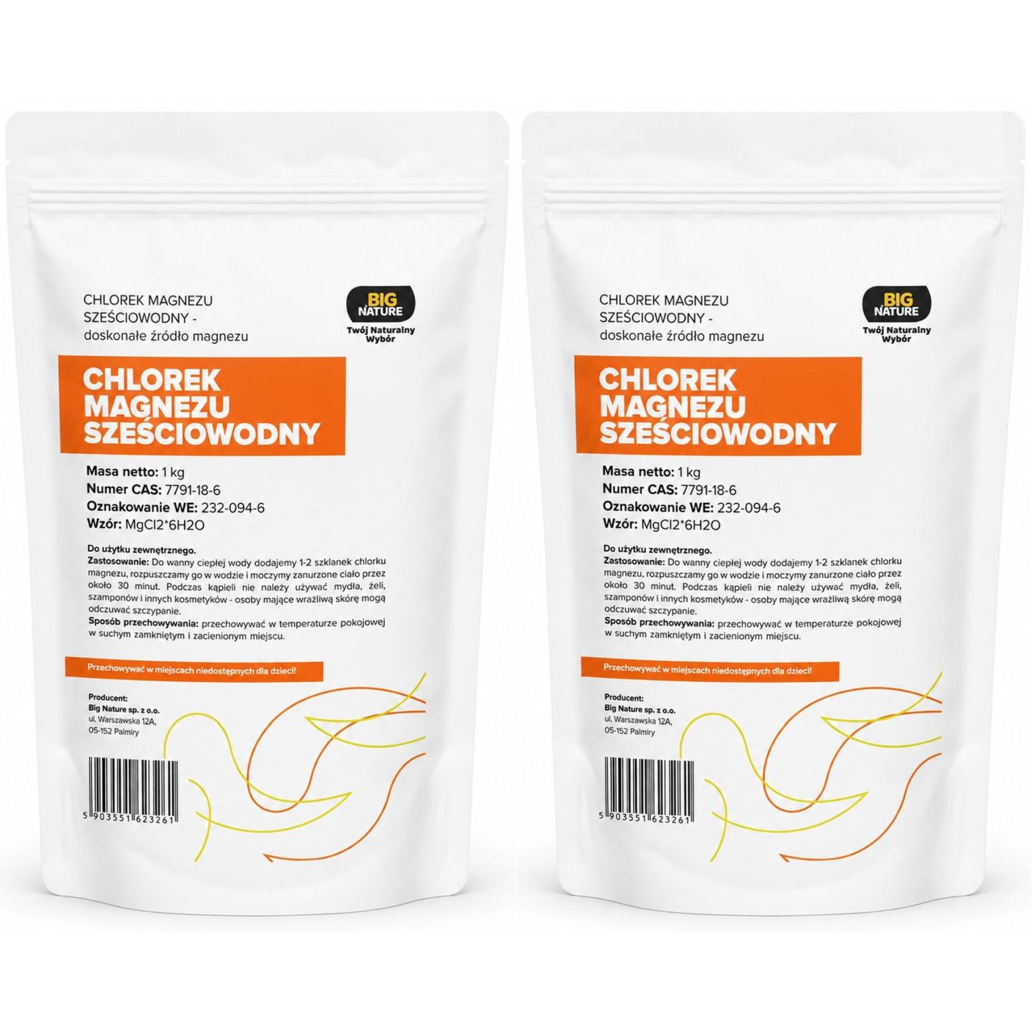2 x Chlorek Magnezu Sześciowodny 1kg - Big Nature