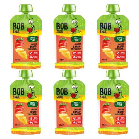 6 x Smoothie Bananowo-Truskawkowe Bez Dodatku Cukru 120 ml - Bob Snail