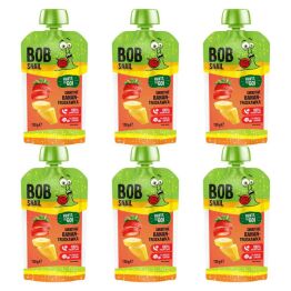 6 x Smoothie Bananowo-Truskawkowe Bez Dodatku Cukru 120 ml - Bob Snail