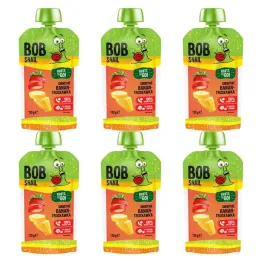 6 x Smoothie Bananowo-Truskawkowe Bez Dodatku Cukru 120 ml - Bob Snail