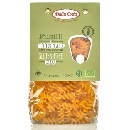 Makaron Kukurydziany Świderki Fusilli Bezglutenowy Bio 250 g - Dalla Costa