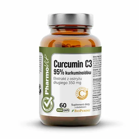 Curcumin C3 95% Kurkuminoidów 60 Kapsułek Clean Label - Pharmovit