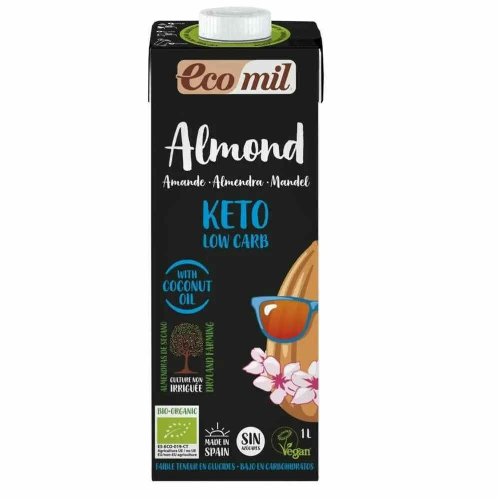 Napój Migdałowy Keto Low Carb Bezglutenowy BIO 1 l - Ecomil