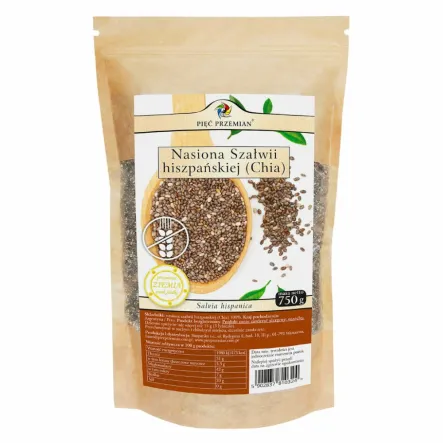 Chia - Nasiona Szałwii Hiszpańskiej 750 g - Pięć Przemian