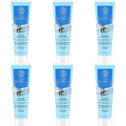 6 x Pasta do Zębów Wybielająca Czarna Polar Night 100 g - Natura Siberica