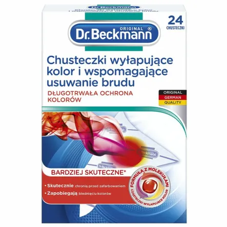 Chusteczki Wyłapujące Kolor i Wspomagające Usuwanie Brudu 24 sztuki - Dr. Beckmann