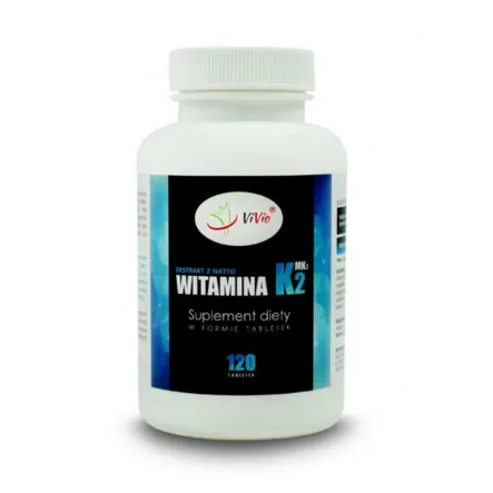 Witamina K2 Mk7 120 tabletek - 100mcg - Vivio k2mk7 ( K2-MK7 , K2MK7 , K2 MK-7 ) 
