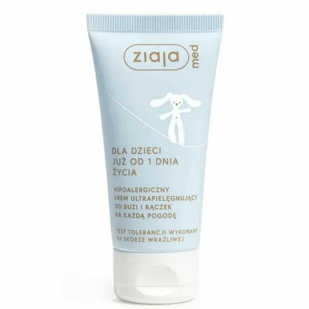 Krem do Buzi i Rączek na Każdą Pogodę Hipoalergiczny Ultrapielęgnujący 50 ml - Ziajka Med