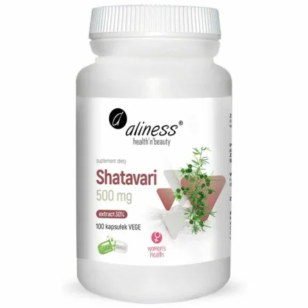 Shatavari Ekstrakt 30% 500 mg 100 Kapsułek Vege - Aliness