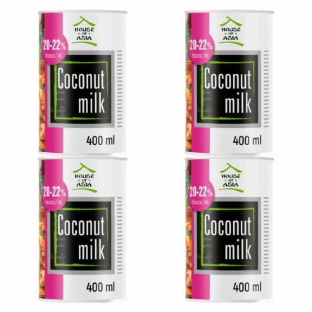 4 x Krem Kokosowy Premium BIO 20-22% UHT 400 ml - House of Asia