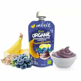 BIO Kaszka Czteroziarnista Banan & Jagoda Bez Dodatku Cukru 110 g - Mixit