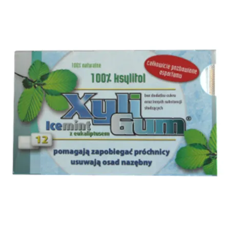 Guma do żucia O Smaku Mięty i Eukaliptusa 12 szt Xyligum  Gumy z Ksylitolem