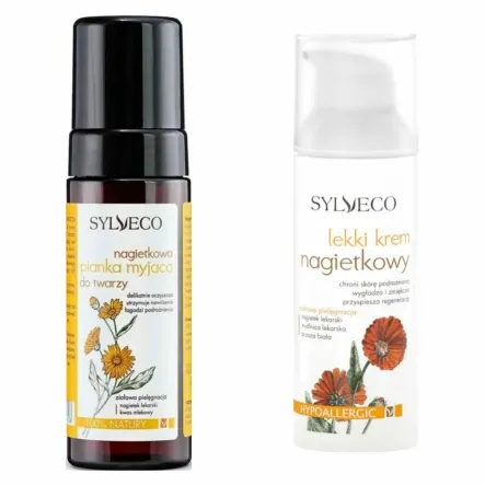 Zestaw Nagietkowa Pianka Myjąca do Twarzy 150 ml - Sylveco + Lekki Krem Nagietkowy 50 ml Sylveco