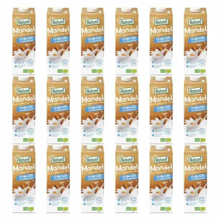 18 x Napój Migdałowy Bez Dodatku Cukrów Bezglutenowy Bio 1 L  UHT Natumi 
